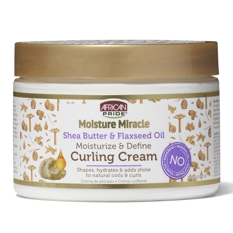 African Pride Moisture Miracle Shea Butter & Flaxseed Oil Curling Cream (12oz) - empress mane