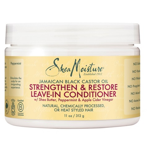 Shea Moisture Jamaican Black Castor Oil Strengthen & Restore Leave-In Conditioner (8 oz) - empress mane