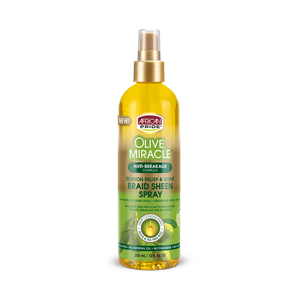 African Pride Olive Miracle Sheen Spray - Anti Breakage (12 oz)