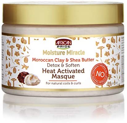 African Pride Moisture Miracle Moroccan Clay & Shea Butter Heat Activated Masque (12oz) - empress mane 