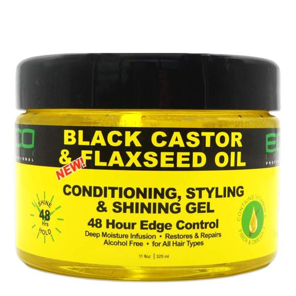 Eco 48hr Edge Control Gel (Black Castor Oil & Flaxseed Oil) (11 oz)