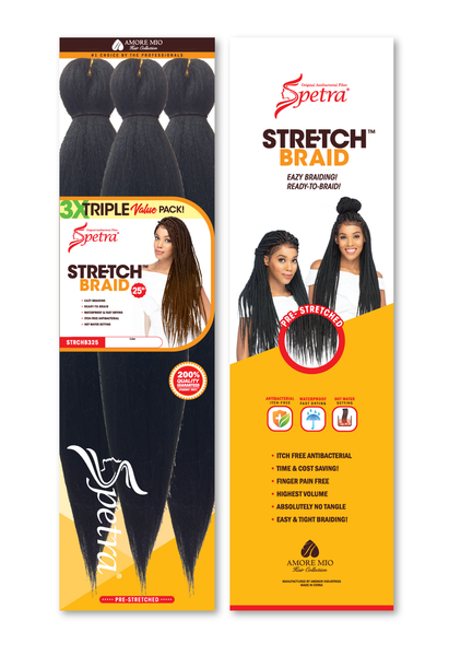 Spectra EZ Braid Pre-Stretched Braiding Hair Value Pack - 3 Bundles
